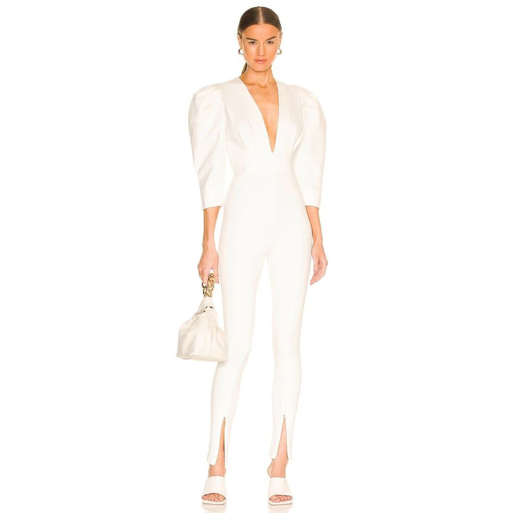 NONchalant Jaleen Catsuit in White Size S REVOLVE MSRP $345